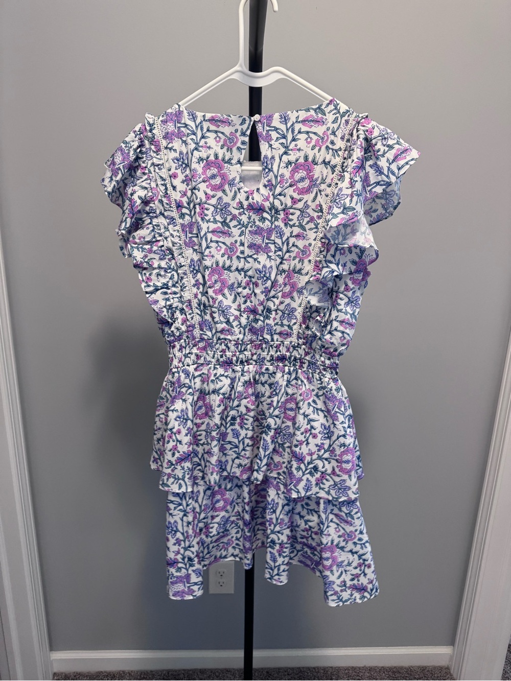 Celina Moon Purple Floral Ruffle Dress